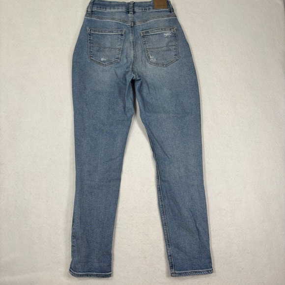 American Eagle Mom Jeans Womens 2 High Rise Distressed Straight Leg - Picture 2 of 11